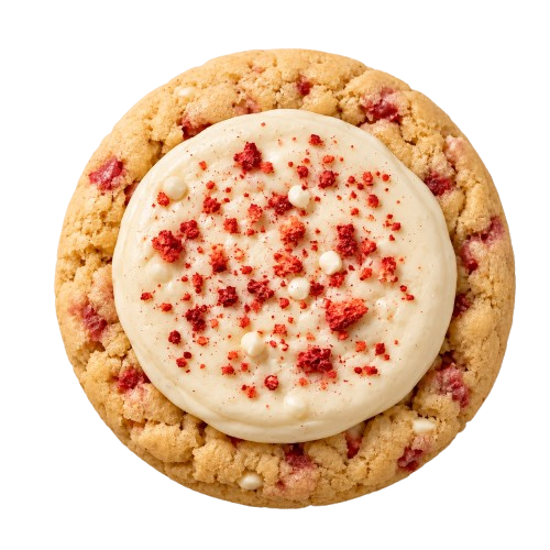 Strawberry Vanilla Bubs-inspired Cookie with sweet strawberry and vanilla flavors